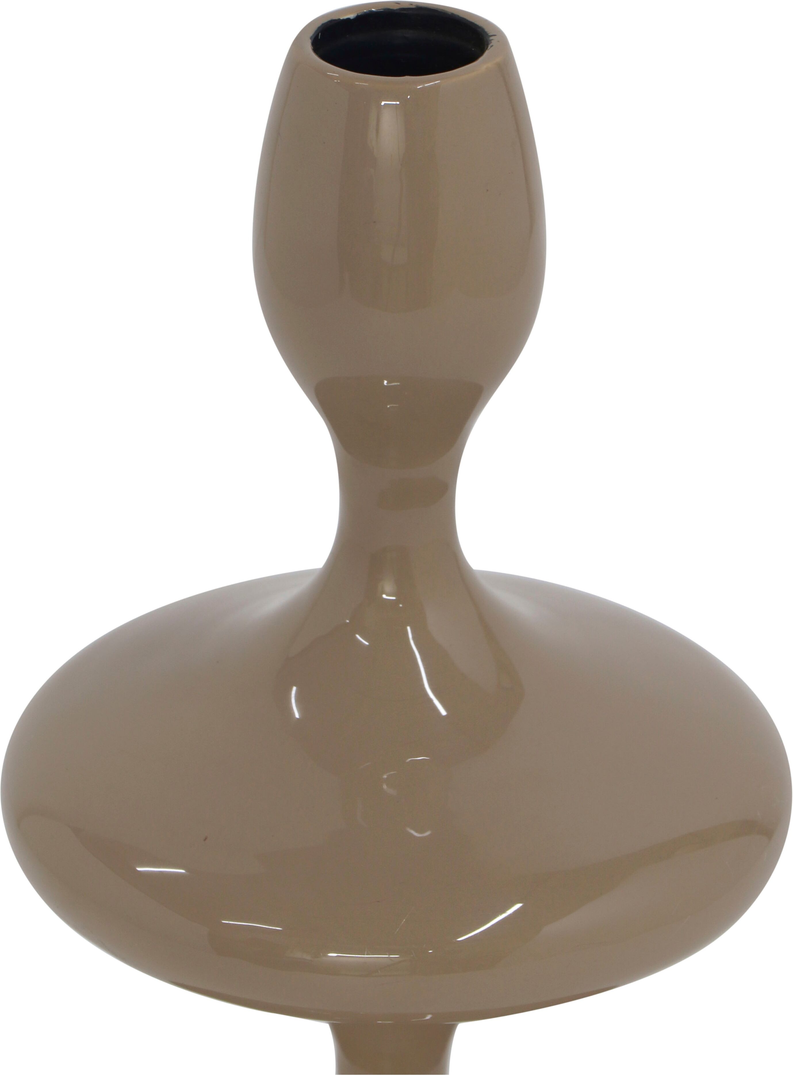 Kerzenhalter MIRRORS AND MORE "LAUREEN", beige (warm beige), B:11cm H:19,5cm, Metall, Kerzenhalter, Kerzenhalter, Außergewöhnliche, moderne Form