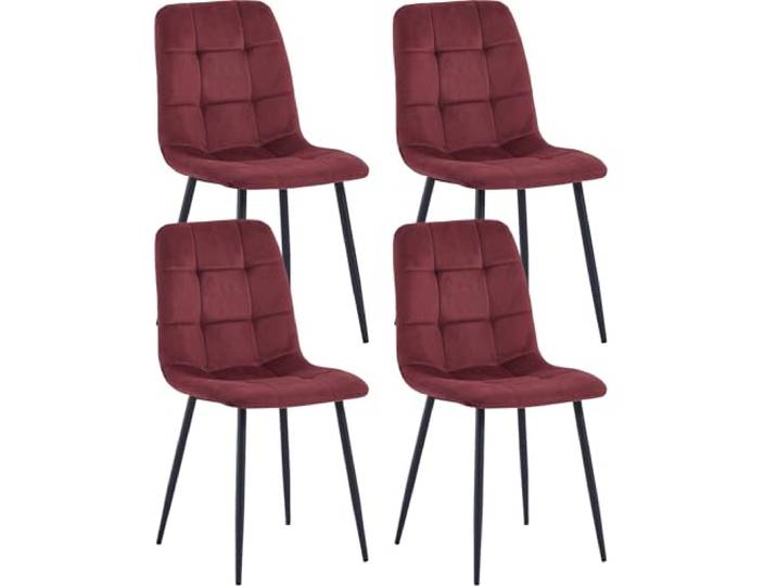Colenis, Ela Esszimmerstühle, 4er Set, Bordeaux, Samt, Für Esszimmer, Küche & Wohnzimmer, Modernes Design