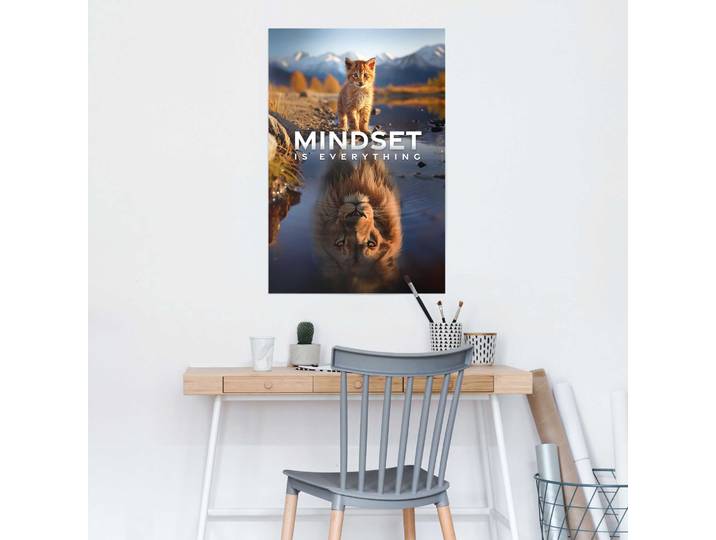 Affiche Mindset Is Everything Papier Multicolore 61 x 92 x 0cm