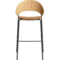 Dosina Barhocker 65 cm, helle Eiche, gepolsterter Sitz