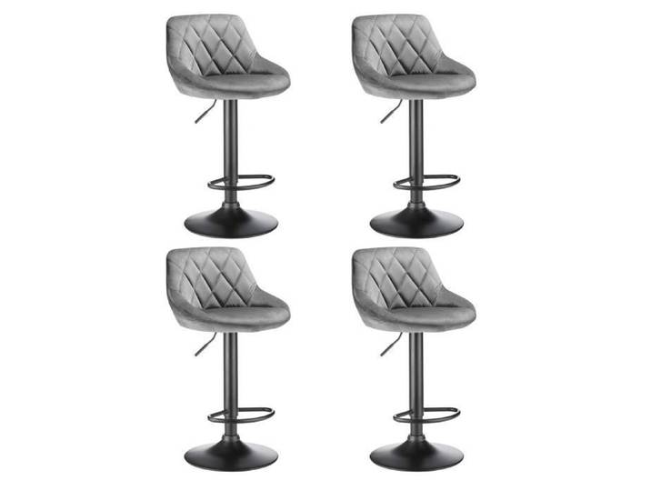 Tabourets de bar - HOMEWELL - Lot de 4 - Réglables en hauteur - Gris clair