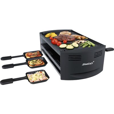 STEBA Raclette "RC 6 BAKE & GRILL", schwarz, B:45cm H:13,5cm T:23cm, Raclettes