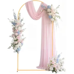 VEVOR Hochzeitsbogen, 2 x 1 m, Hintergrund Ständer, 1 Set goldfarbener Metallbogen, Traubogen, Ballonbogen für Hochzeiten, Geburtstagsfeiern, Abschlussfeiern, Feiertage & Zeremoniendekoration