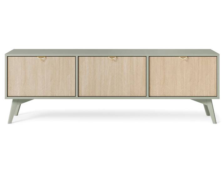 TV-Lowboard – FOREST – Grün / Sonoma-Eiche