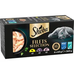 Sheba Multipack 3 Varietäten Huhn, Huhn & Garnelen & Meeresfisch, Lachs & Thunfisch in 6x360 g