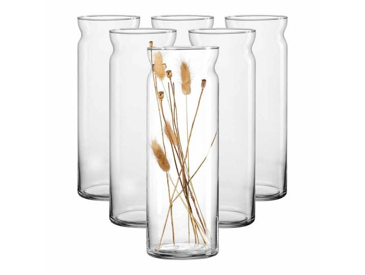 Ritzenhoff Breker Vasen Dalia transparent 35 cm 6er Set, Transparent, Glas, Rund, 35 cm, Dekoration, Vasen, Glasvasen