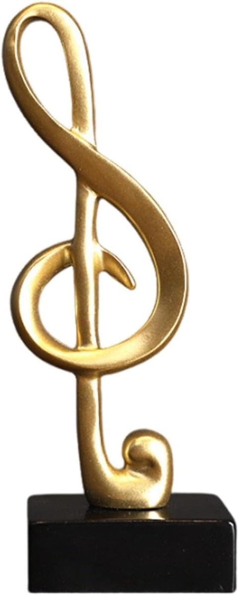 Decoratief Muzieknoot Beeldje - Meerkleurig Ornament voor op Tafel - Hoogte: 17,8 cm