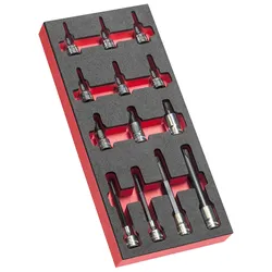 FACOM MODULE OF 13 TORX BIT SOCKETS 1/2