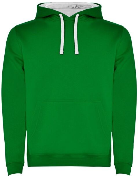 Sweat à capuche publicitaire en molleton gratté Urban S VERT KELLY/BLANC