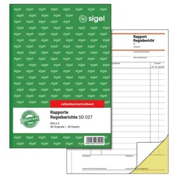 Sigel Formularbuch »Rapport/Regiebericht« SD027 gelb, 14.8x21 cm