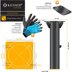 Kesser, Sonnenschirmständer, Metall Universal Bodenplatte