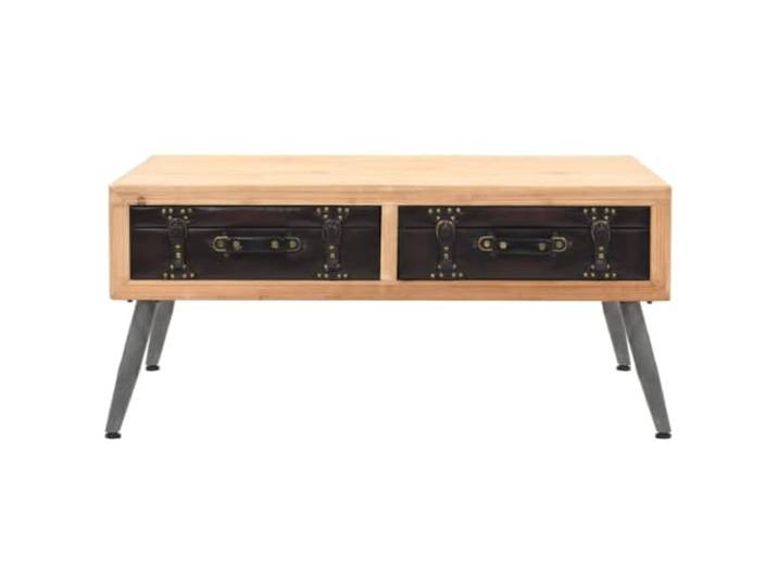 Couchtisch Massivholz Tanne 115x55x50cm Retro Retro-Stil, Schubladenfronten wie Koffer, Vintage-Stil, Wohnzimmer, starke Tischplatte, einfache Montage