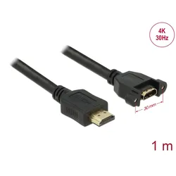DELOCK HDMI Kabel Ethernet A -> A St/Bu 1.00m Einbau