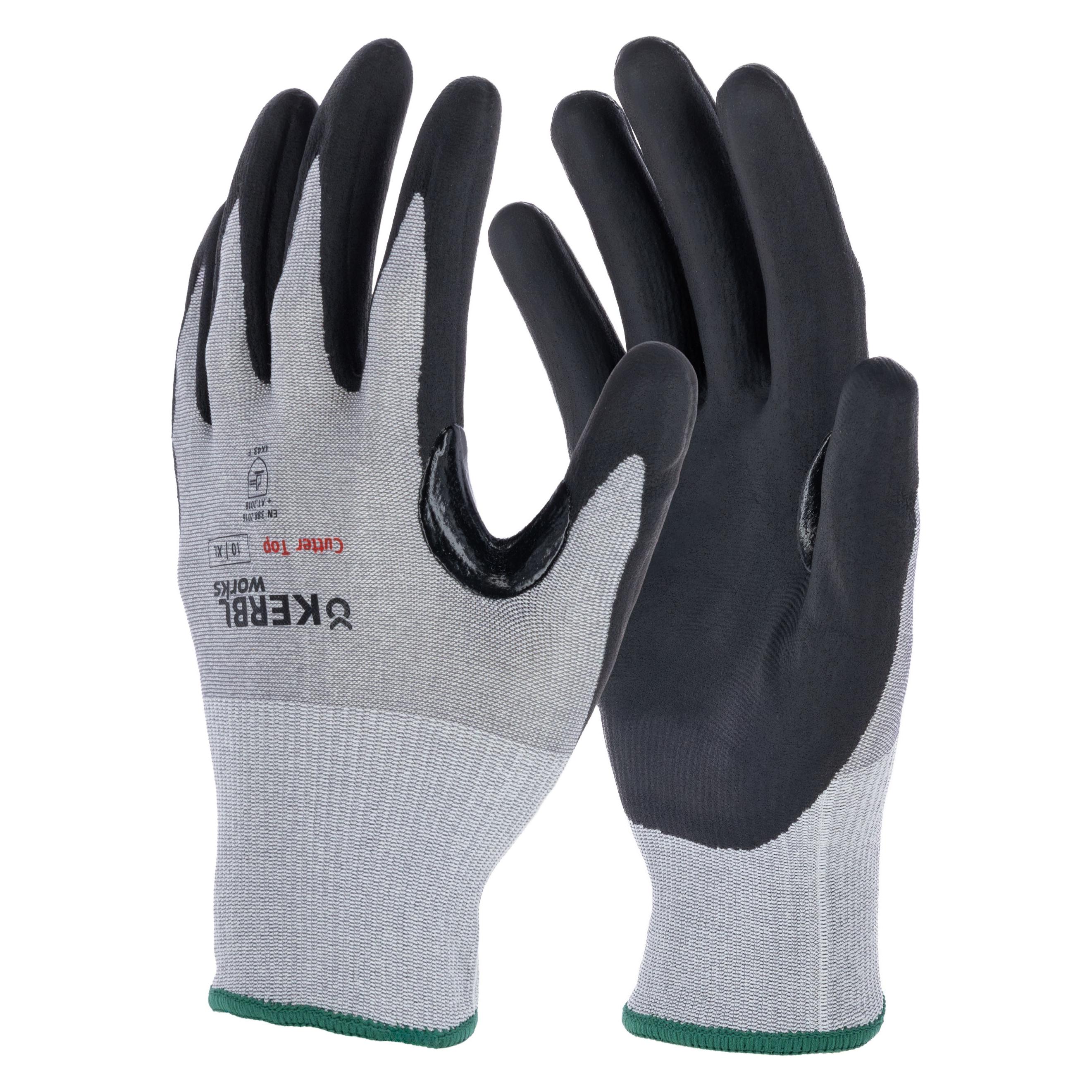 Kerbl 297984 Cutter Top Schnitt Schutz Hundschuh, Grau/Schwarz, Grösse 10, 60 Stück (10) (805.100.004XL)