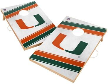 Skip's Garage Miami Hurricanes 2x4 Tailgate Cornhole Boards