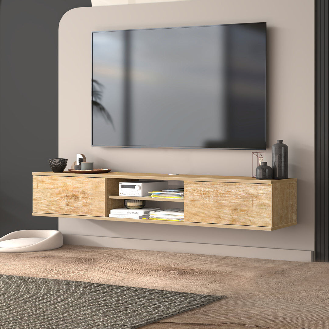 Brayden Studio Bonacci TV Stand for TVs up to 78" Oak Wood 78"