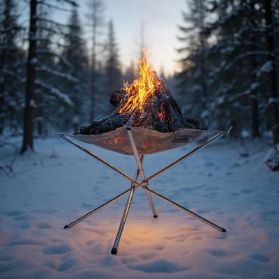 Smart Shopping Spot Portable Collapsible Fire Pit Steel Mesh Camping Fire Stand l