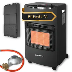 BlueCraft Infrarot Gas  Heizofen 4,2 kW mit klappbaren Seitenwänden, inkl. Schla...