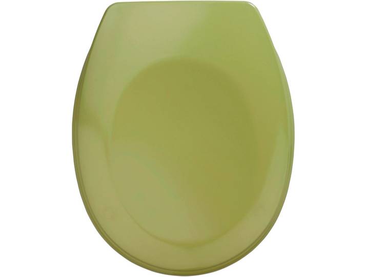 WC-Sitz WENKO Bergamo , grün, B:37,2cm L:44cm, Duroplast, Edelstahl, WC-Sitze, WC-Sitz