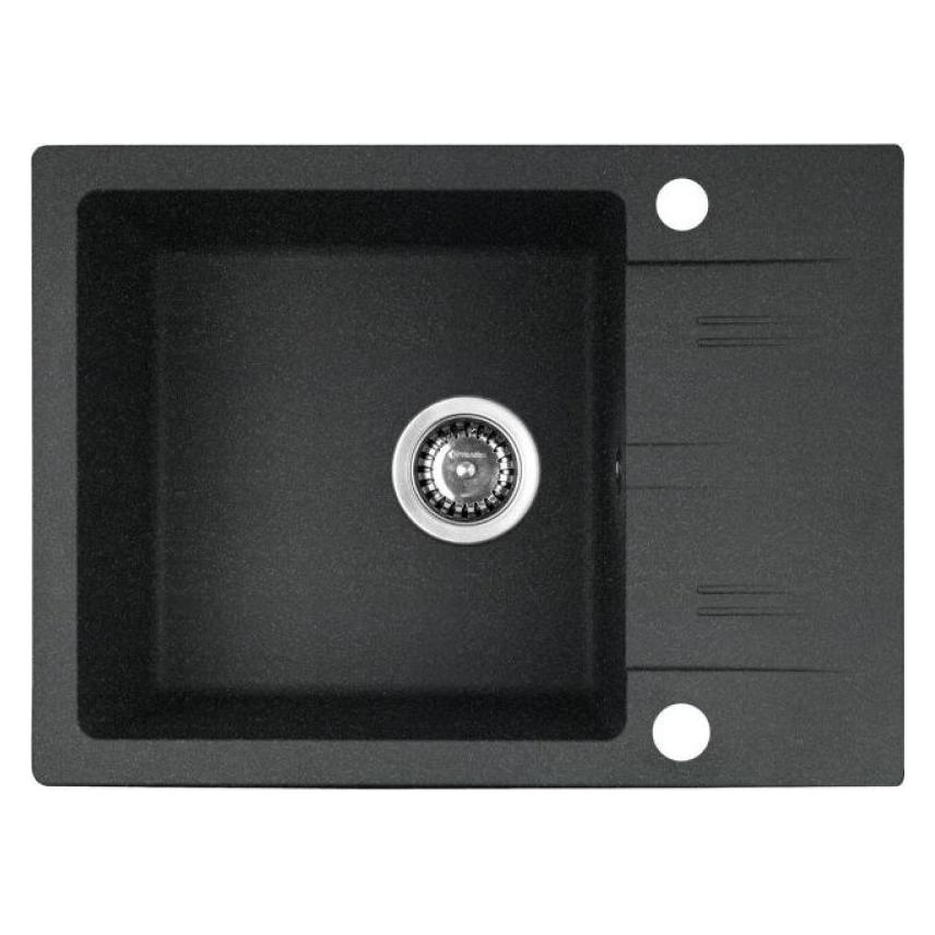 Pyramis Zlewozmywak LEFKADA 59x44 1B 1D czarny+ Bateria Lungo volcano Black (Einbauspüle, 44 cm, 59 cm) (070 261 111LBE)