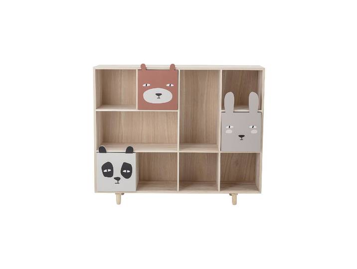 Bibliothèque en bois de paulownia multicolore Calle