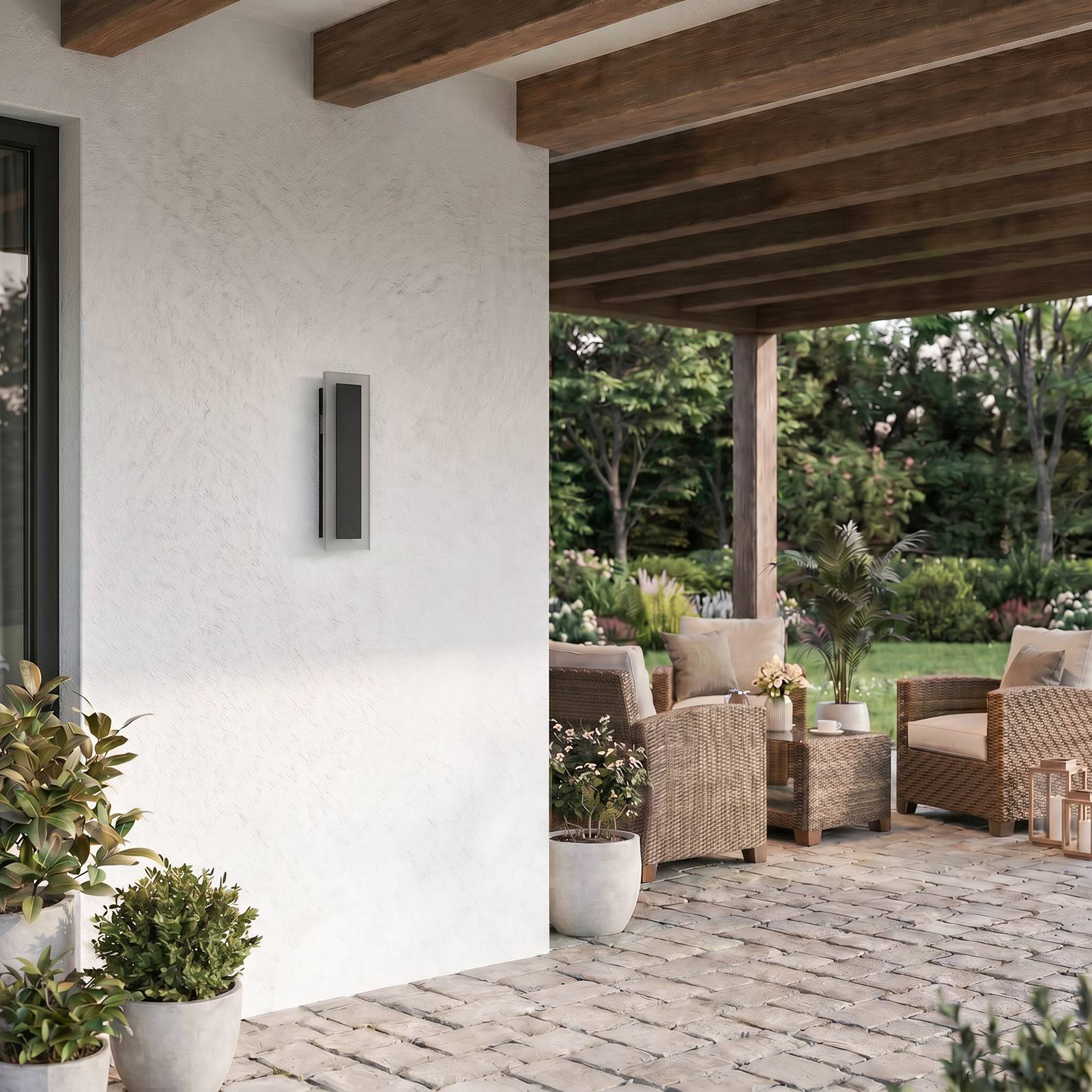 Außenwandleuchte Wow Milagro Lighting, schwarz, Metall, Modern, Wandleuchte außen