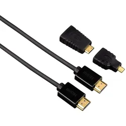 Hama High Speed HDMITM-Kabel mit Ethernet, 1,50 m + 2 HDMITM-Adapter