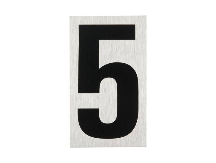 Schild Ziffer 5 6 × 10 cm