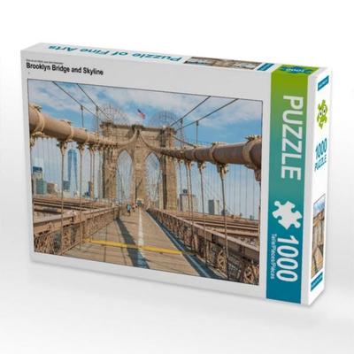 CALVENDO Puzzle Brooklyn Bridge and Skyline | 1000 Teile Lege-Größe 64x48cm Foto-Puzzle für glückliche Stunden