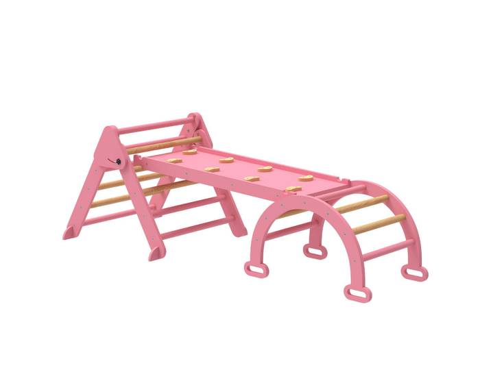 Aiyaplay Klettergerüst Pappelholz Kieferholz Rosa, Holz, Sperrholz, 70x59x188 cm, unisex, Spielzeug, Sonstiges Spielzeug