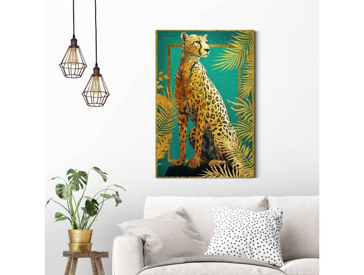 Deco-Panel REINDERS Cheetah Pose , gold (farbe bild(er): gold), B:60cm H:90cm T:2cm, Holzwerkstoff, Bilder, Deco-Panel