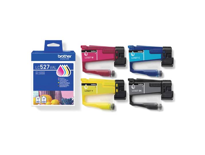 Brother LC527VAL Pack Cartouches d'encre originale - Pack Couleur économique : NCMJ (Noir, Cyan, Magenta, Jaune)