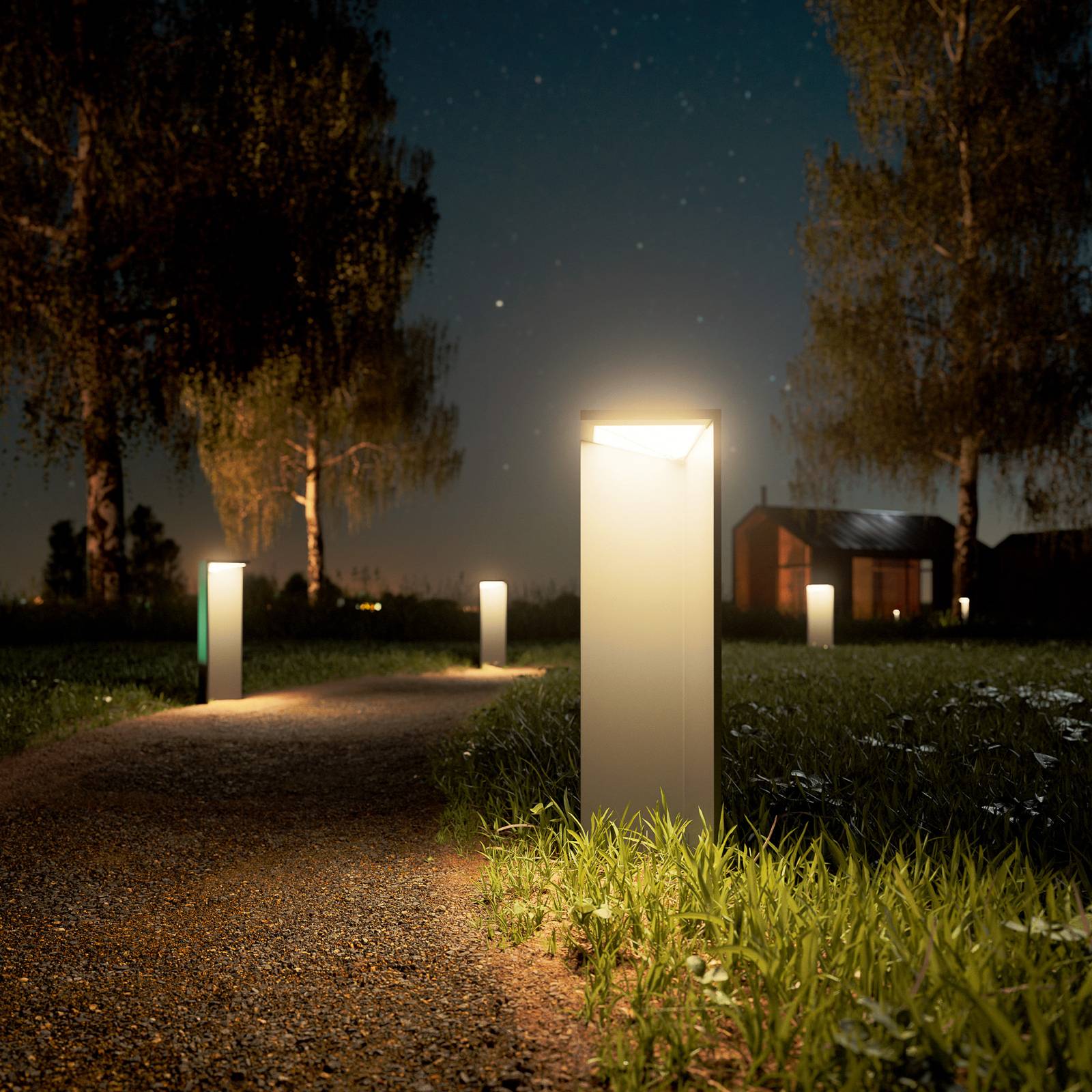 Sigor LED-Akku-Solarleuchte Nusolar anthrazit, Höhe 50cm Nusolar, dimmbar, alu / grau / zink, Aluminium, Modern, Solarleuchte