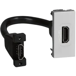Legrand 079378 HDMI 2.0 Anschlusseinheit vorverdr. 1m mit Kabel Mosaic Aluminium