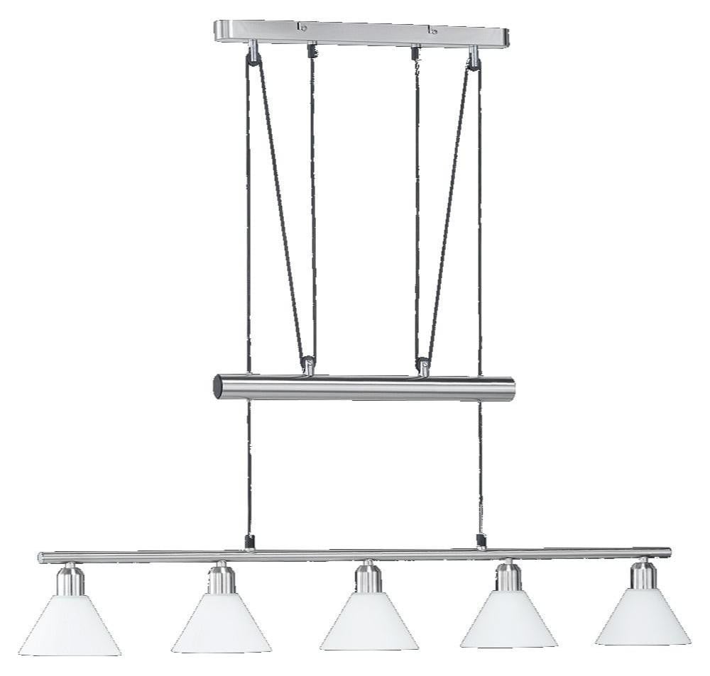 Trio Moderne Hanglamp Series 3751 5-lichts nikkel mat