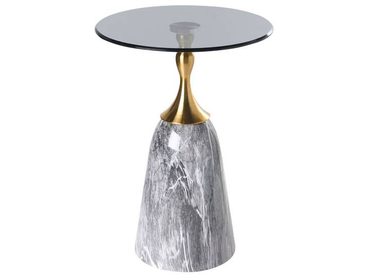 BEISTELLTISCH Sicherheitsglas Grauer Marmor Carter