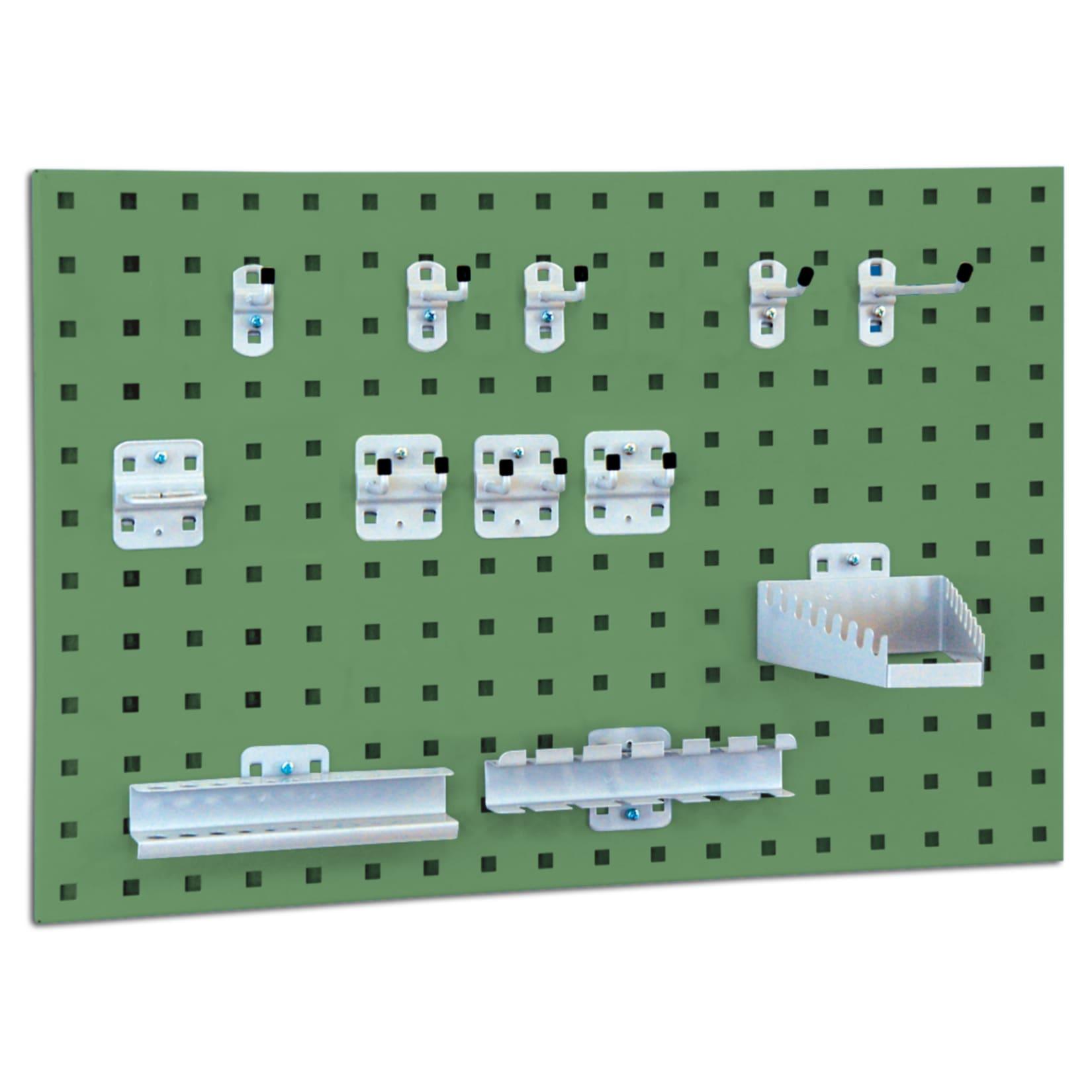 BRB System-Lochplatte mit Haken- und Halter-Set, resedagrün