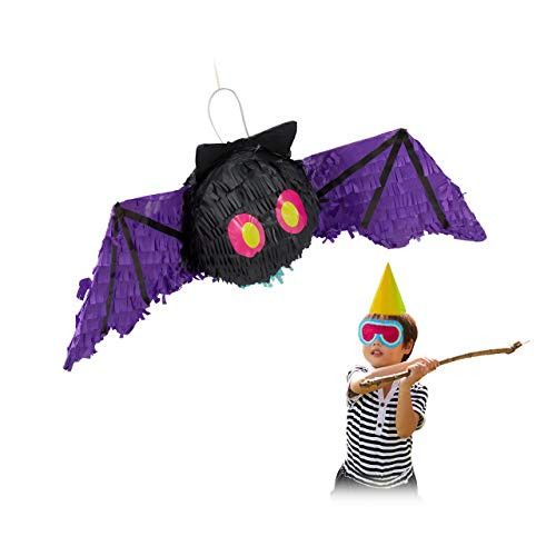 Relaxdays Pinata Vleermuis Zwart voor Halloween en Verjaardagen