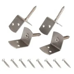 Zaunbeschläge Winkel, Edelstahl – 4er-Set L-Winkel mit Schrauben, rostfrei, ideal für gerbsäurehaltige Hölzer wie Douglasie & Eiche