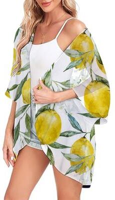 Silver Stone Store Women's Chiffon Tops Lightweight, Beach Fashion Cardigan Cover ups, Open Front Shirts For Summer b m