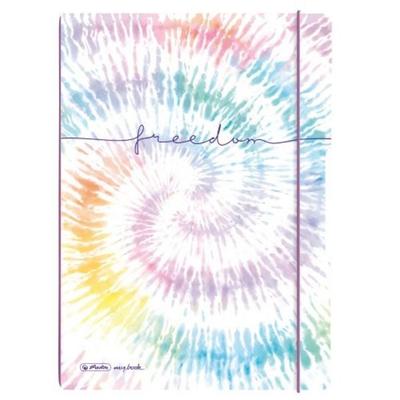 Herlitz Notizheft flex A4, 40 Blatt kariert + 40 Blatt liniert, New Batik Freedom, gelocht, Perforation my.book