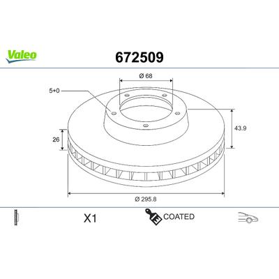 Valeo Bremsscheibe [Hersteller-Nr. 672509] für Nissan