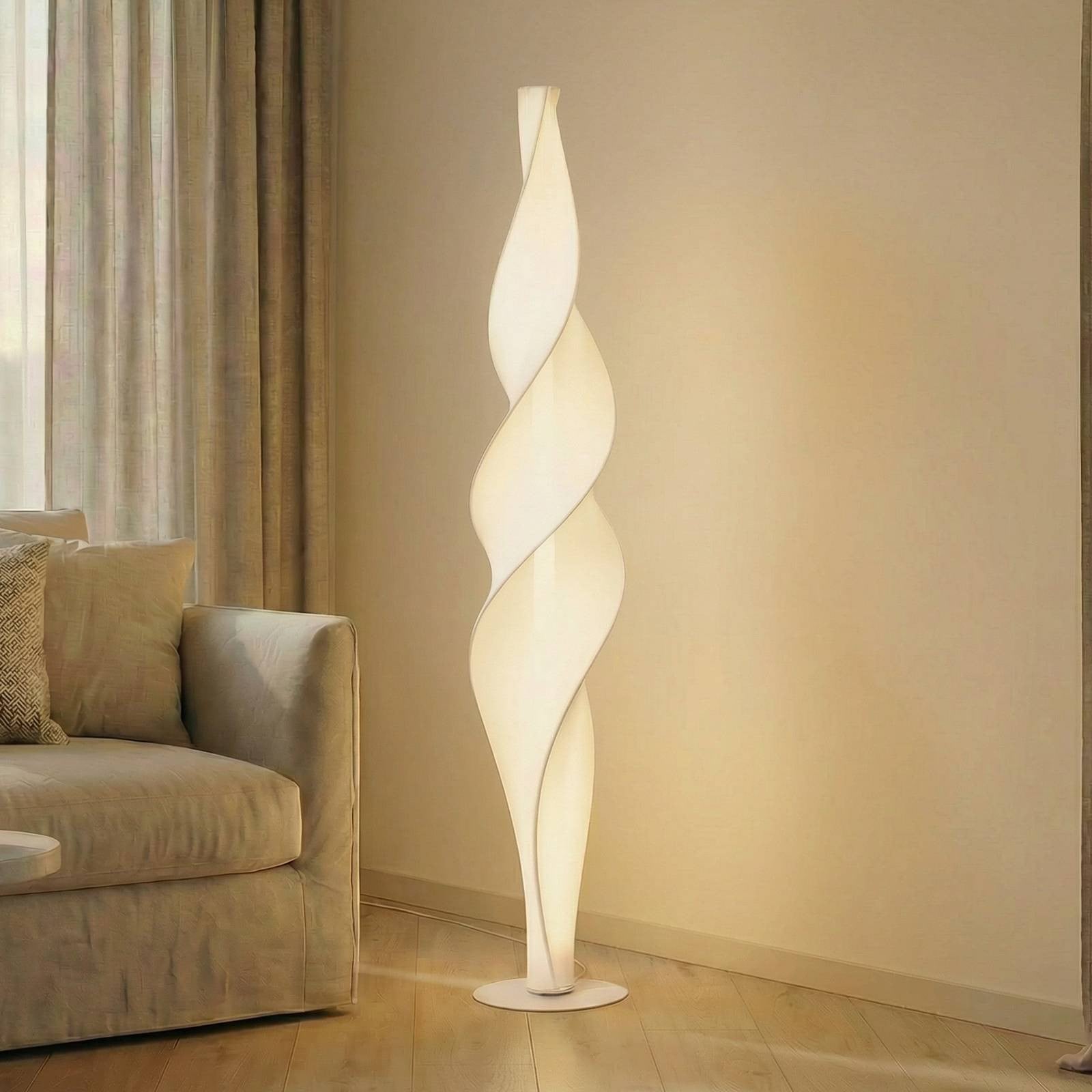 Lucande Novelle LED vloerlamp wit, dimbaar, Hoogte: 137 cm