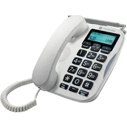 Motorola Bürotelefon mit SIM-Karte, Notfall-Backup, 8h Akku, grosse Tasten, Tastenhandy, Weiss
