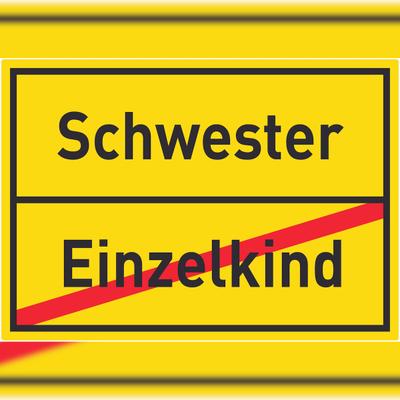 HB-Druck Schwester Einzelkind Aufkleber Ortsaufkleber A0 (841x1189mm)