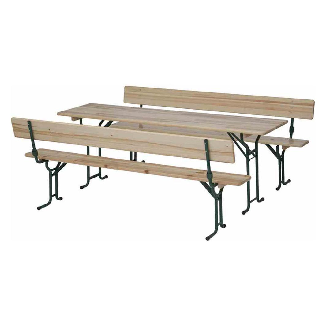 Natura Festzeltgarnitur 220 cm mit Rückenlehne (220 x 60 x 79 cm) (65280145)