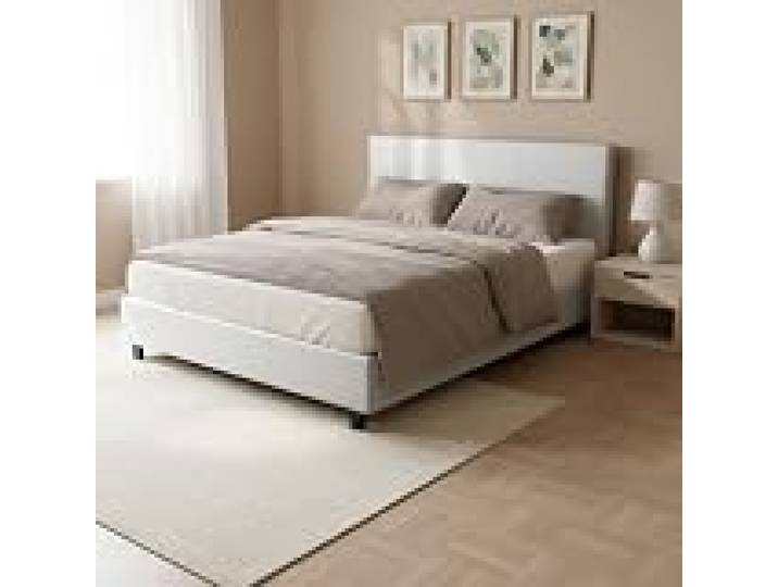 WEBER INDUSTRIES Lit Atlanta 160x200 + 1 sommier + 1 Matelas Carlton/Blanc