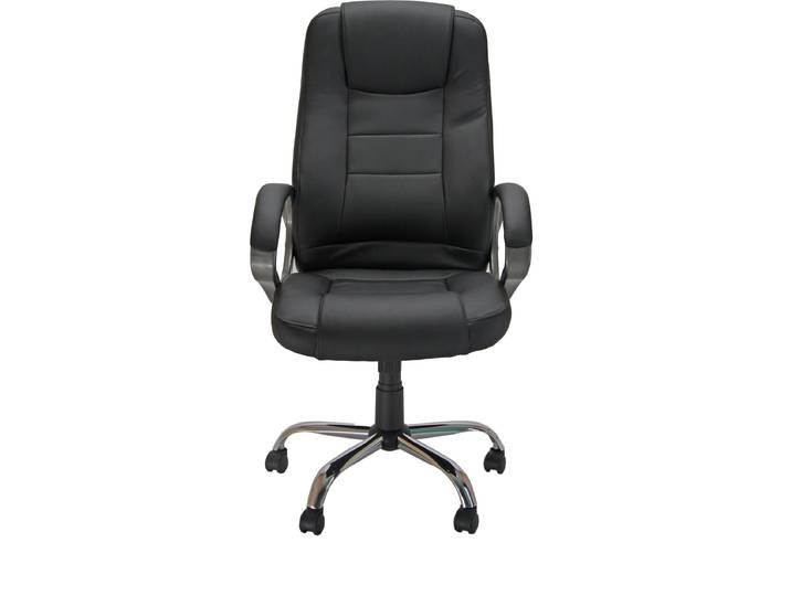 Fauteuil de direction Wesley Simili cuir Noir Hauteur Réglable - Accoudoirs Dossier Roulettes