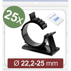 Quadrios 24CA454 Befestigungssockel selbstklebend 24CA454 Bündel-Ø-Bereich 22.2 bis 25 mm Schwarz 25 St.