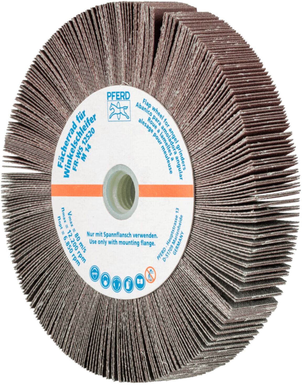 PFERD TOOLS Lamellenschleifrad für Winkelschleifer FR WS Ø 125x20mm M14 A320 universelle Anwendung (44782532)